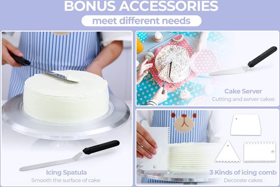 Ohuhu 12 inch Aluminum Alloy Revolving Cake Turntable