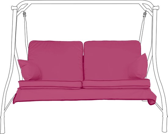ZINN Premium bankkussen met bevestigingsbanden, 100 x 35 cm, 3 cm dik schuim, lang zitkussen