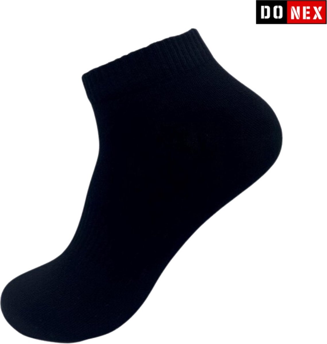 DONEX® Sneakersokken – 8 Paar – Zwart – Katoen – Naadloos – Unisex - Maat 39-42