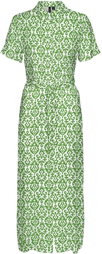 Vero Moda Jurk Vmeasy Joy S/s Long Shirt Dress Wvn 10297365 Classic Green/kylie Dames Maat - S