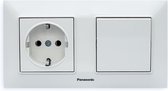 Panasonic-Stopcontact-Wandcontactdoos-Wit-Randaarde-Compleet-Arkedia Slim Serie