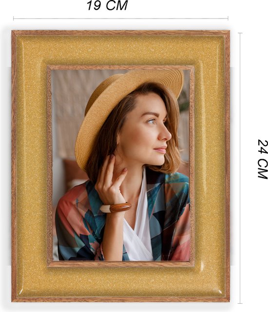 HAES DECO - Cadre Photo en Bois Steyr Or /Marron pour photo 13x18 - XN757GHS