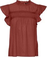 Vero Moda Top Vmtrine Sl Lace Top Wvn Ga Noos 10301205 Barn Red Dames Maat - S