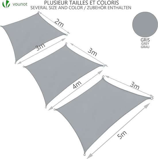 Schaduwnet Ademend Schaduwnet 1.8 x 3 m, zonwering, uv-bescherming