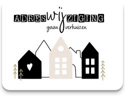 Studio Juulz - Verhuiskaart | 25 x ADRESWIJZIGING WIJ GAAN VERHUIZEN HUISJES | huis | Verhuiskaarten | Verhuizen | Adreswijziging | Verhuisbericht | Nieuw huis | Samenwonen | Lief | Modern | HuisjeS | A6 | zwart wit |