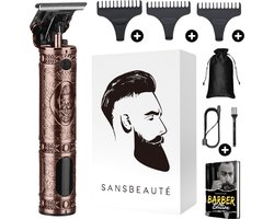 Professionele Draadloze T-blade Tondeuse - Sansbeauté® Buddha Trimmer - Baardtrimmer - Tondeuse Mannen Hoofdhaar - Cheveux Haar - Haartrimmer - Kapper Haar Machine - Haartondeuse - Barber Hair Clipper - Kappersset