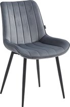 Colenis® - Verta Eetkamerstoel - Set Van 4 - Grijs - Fluweel - Velvet - Industrieel
