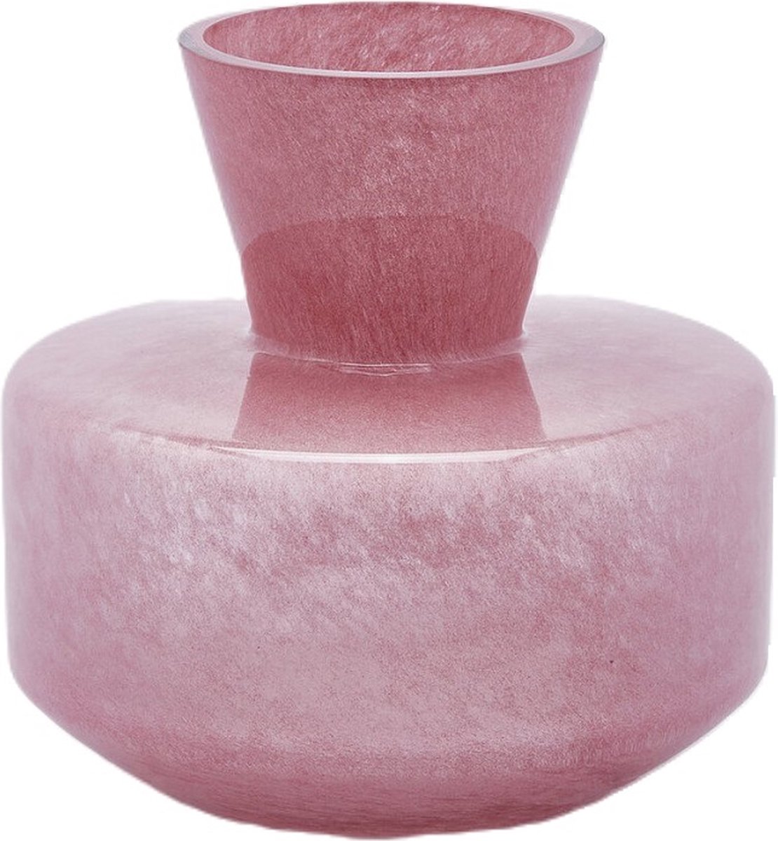 EDG Bloemenvaas Glas Roze D21 cm H 20 cm Opening 11 cm