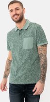 camel active Piqué poloshirt met all-over bloemenprint - Maat menswear-3XL - Groen