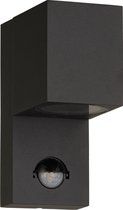 Olucia Corella - Moderne Buiten wandlamp met bewegingssensor - Aluminium - Zwart