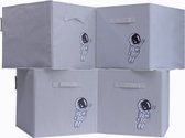 4 opbergmanden - 33x33x38cm past in een IKEA Kallax kast - Opbergbox - Opberg doos Astronaut- 4x - Mintgroen - Kallax inzetbakken - Kinderkamer - Set van 4 stuks - Opruimmanden - Kastmanden