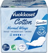 Vuokkoset Organisch Katoenen Maandverband - Normaal met Vleugels - Dermatologisch Getest - Allergie-vrij - Nordic Swan Eco Label