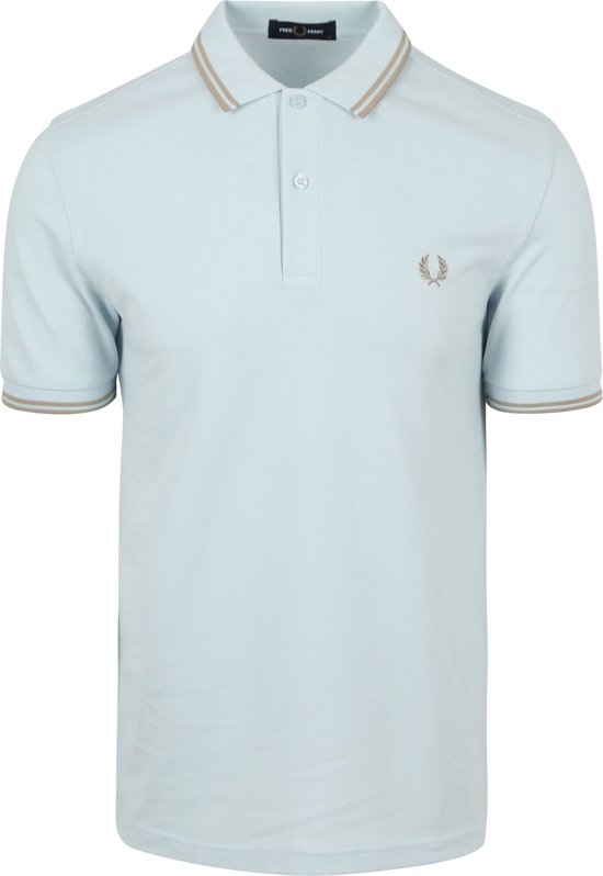Fred Perry - Polo M3600 Lichtblauw V27 - Slim-fit - Heren Poloshirt Maat 3XL