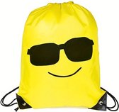 Emoji tas | Cool gezicht met zonnebril | Smiley tas | Ideaal als gymtas/ zwemtas/ sporttasje