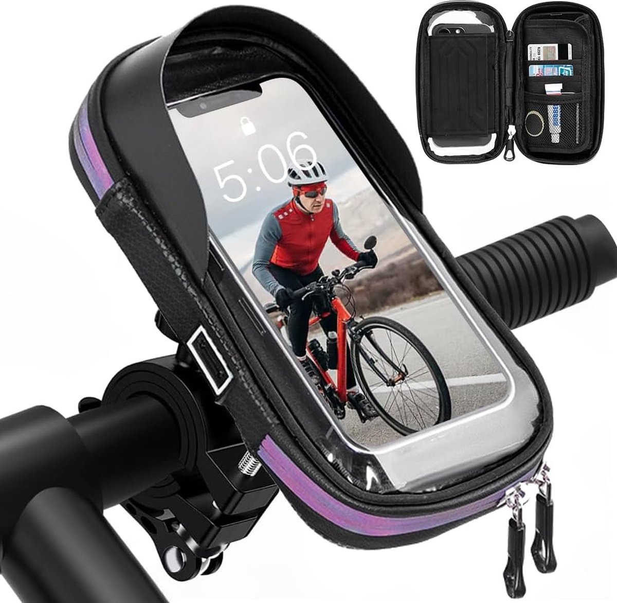 Support Téléphone Vélo Étanche - Support Rotatif 360° Écran Tactile - Fixation Guidon - Pour Cyclisme Plein Air