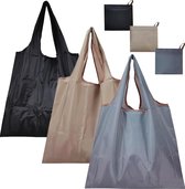 3 stuks opvouwbare boodschappentassen, 40 x 40 cm, herbruikbare boodschappentassen, waterdicht, lichte boodschappentas, shopper voor opslag van groenten en fruit