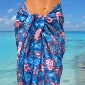 Happy Pareo Senga Blue - sarong omslagdoek met blauwe etnische print
