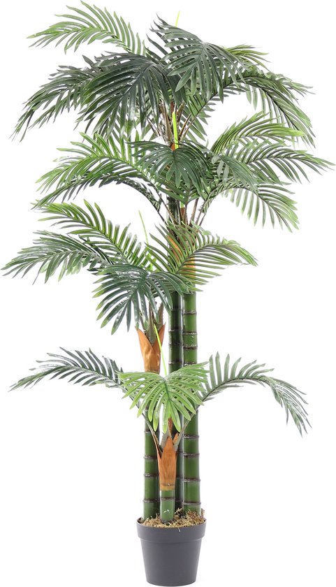 ML-Design kunstmatige palmboom 180 cm kunstplanten groot tropische kunstpalm kunstplant nepplant decoratie plastic plant in pot voor binnen buiten kunstboom als echt voor woonkamer kantoor