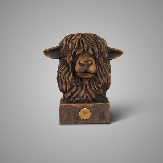 Brynxz - sheep head - brown - 23x16x25 - Woonaccessoire