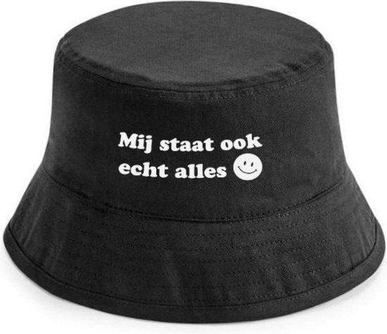 Foto: Mij staat echt alles bucket hat heren bucket hat dames festival accessoires vissershoedje bucket hat zwart bucket hoed vissershoedje heren vissershoedje dames bucket hat man bucket hat vrouw festival outfit