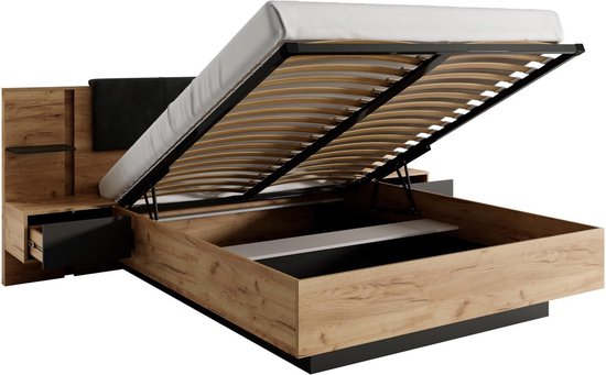 Gestoffeerd bed 90 × 200 cm - Hydraulische opbergruimte, zonder