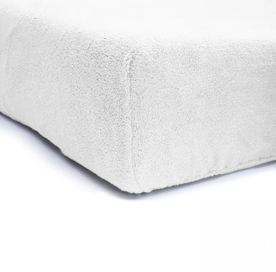 Knuffelzachte teddystof hoeslaken wit - 90x200 (eenpersoons) - heerlijk slapen - cosy look - fijne kwaliteit - perfecte pasvorm