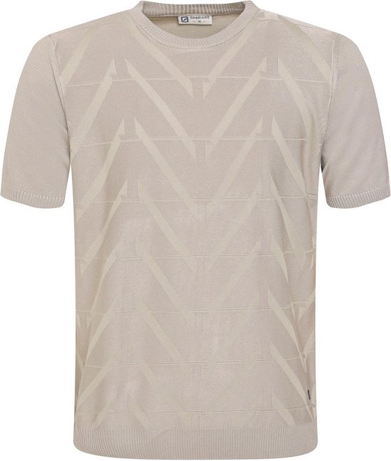 Gabbiano T-shirt T-shirt en tricot avec structure 154570 01 Beige Taille Homme - XL