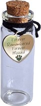 Memorial flesje Huisdier - Glazen urntje - Flesje voor overleden huisdier - Glazen flesje voor vacht of as - H 6 cm - HUYS&MORE - De laatste aai - mini urn - asbuisje - memorial flesje