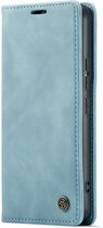 Casemania Hoesje Geschikt voor Oppo A79 - Aqua Blue - Portemonnee Book Case