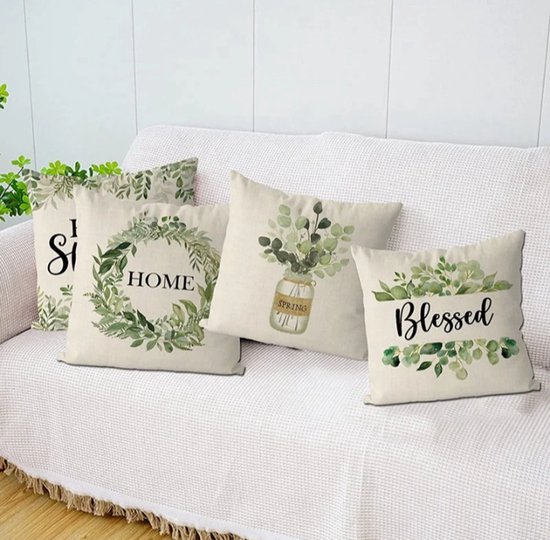 Kleurkussenslopen 45x45 cm, set van 4 decoratieve kussenhoezen, moderne