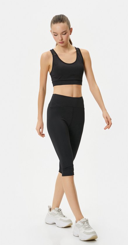 Dames Sport Capri Legging / Zwart / maat M