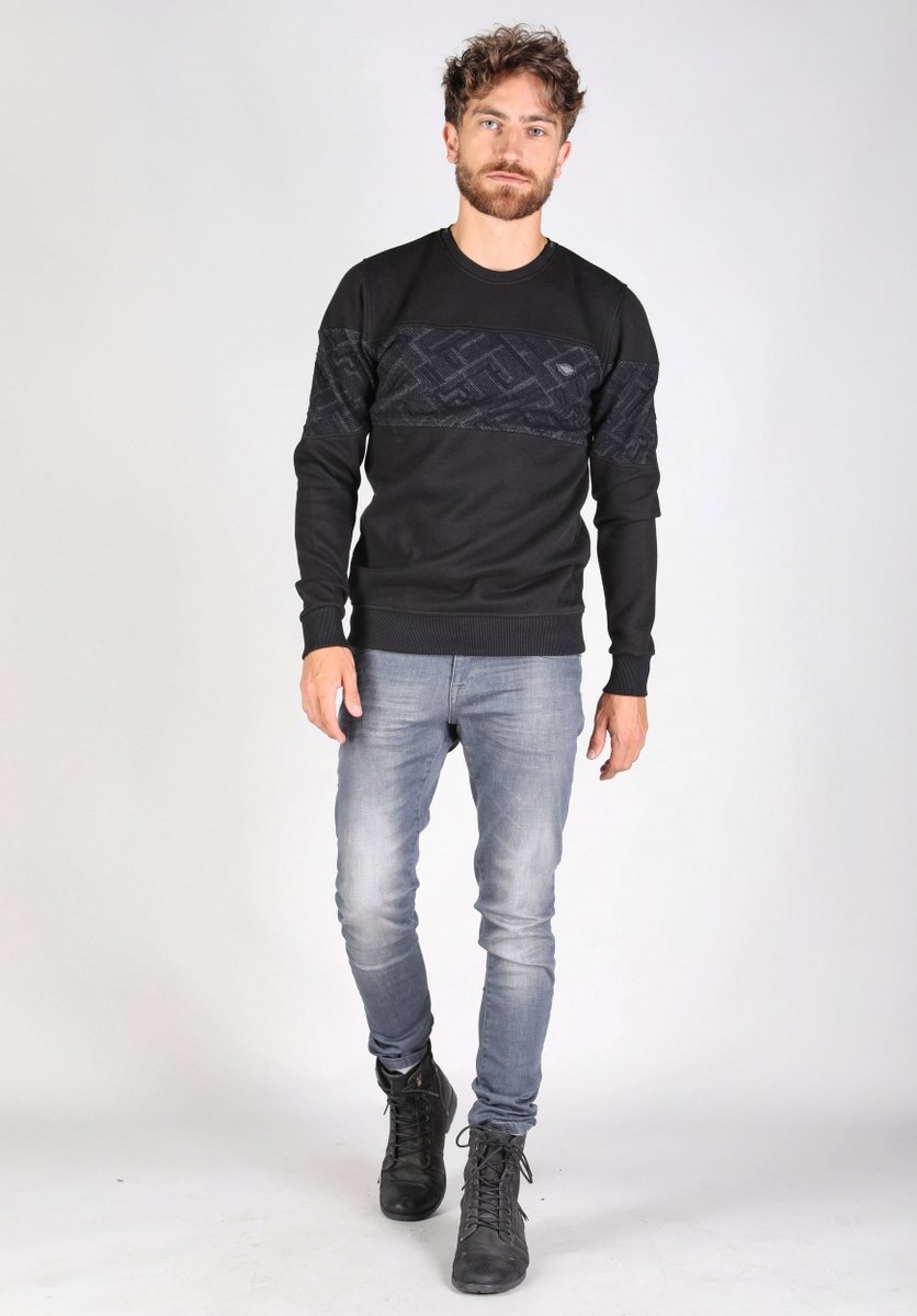 Gabbiano Trui Sweater Premium Met Ronde Hals 771751 Black 201 Mannen Maat - S