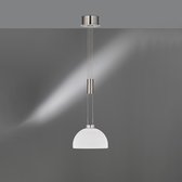 Fischer & Honsel - Hanglamp Avignon - 1x LED 9 W (incl.) - Nikkelkleurig mat / chroomkleurige | glas| opaal mat