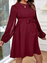 Sexy elegante sjieke zwangerschapsjurk wikkeljurk jurk bordeaux rood maat XL