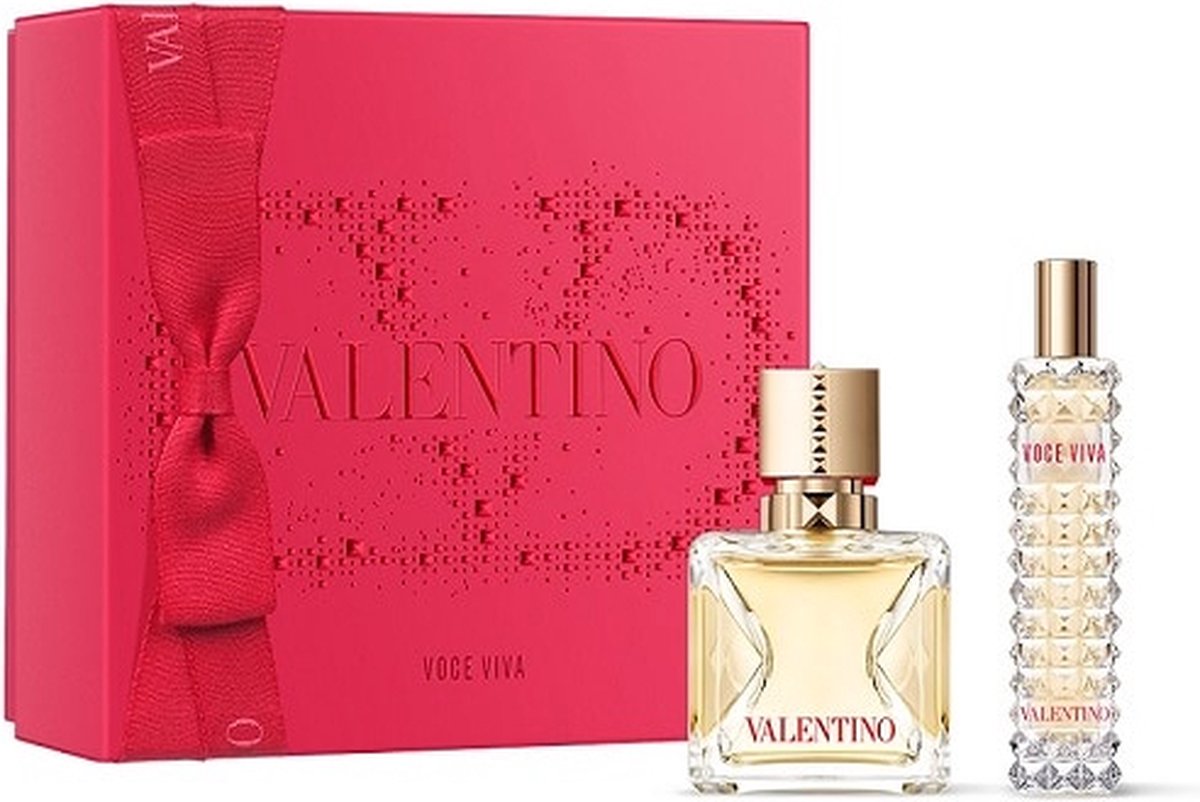 Goedkoopste Valentino Voce Viva Giftset - 50 ml eau de parfum spray 15 ml eau de parfum tasspray - cadeauset voor dames