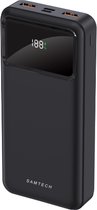SAMTECH Powerbank Pro Series 4 - 20.000 mAh Led Display- USB-C 22,5W Fastcharge - 2 x USB-A 3.0 Power Delivery - geschikt voor Laptop, Apple Iphone, Samsung en meer - Zwart