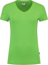 Tricorp Dames T-shirt V-hals 190 grams - Casual - 101008 - Limoengroen - maat XL
