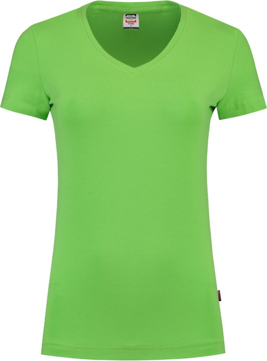 Tricorp Dames T-shirt V-hals 190 grams - Casual - 101008 - Limoengroen - maat XL