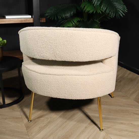 Fauteuil zitbank 1 persoons stoel Belle velvet crème