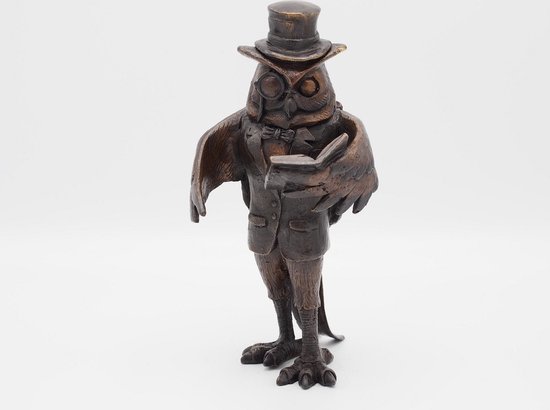 Statue en bronze - Chouette debout - Bronzartes - 22 cm de haut