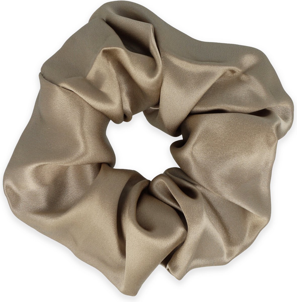 Lajetti - 100% Zijden Scrunchie Goudbruin - Moerbei Zijde Haarelastiek