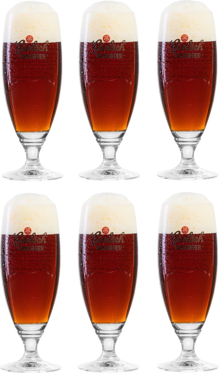 6x Grolsch bokbier glas 30 cl
