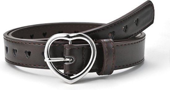 Kinder Riem - Hart Donkerbruin | Lengte 90 cm | Kunstleer | Fashion Favorite