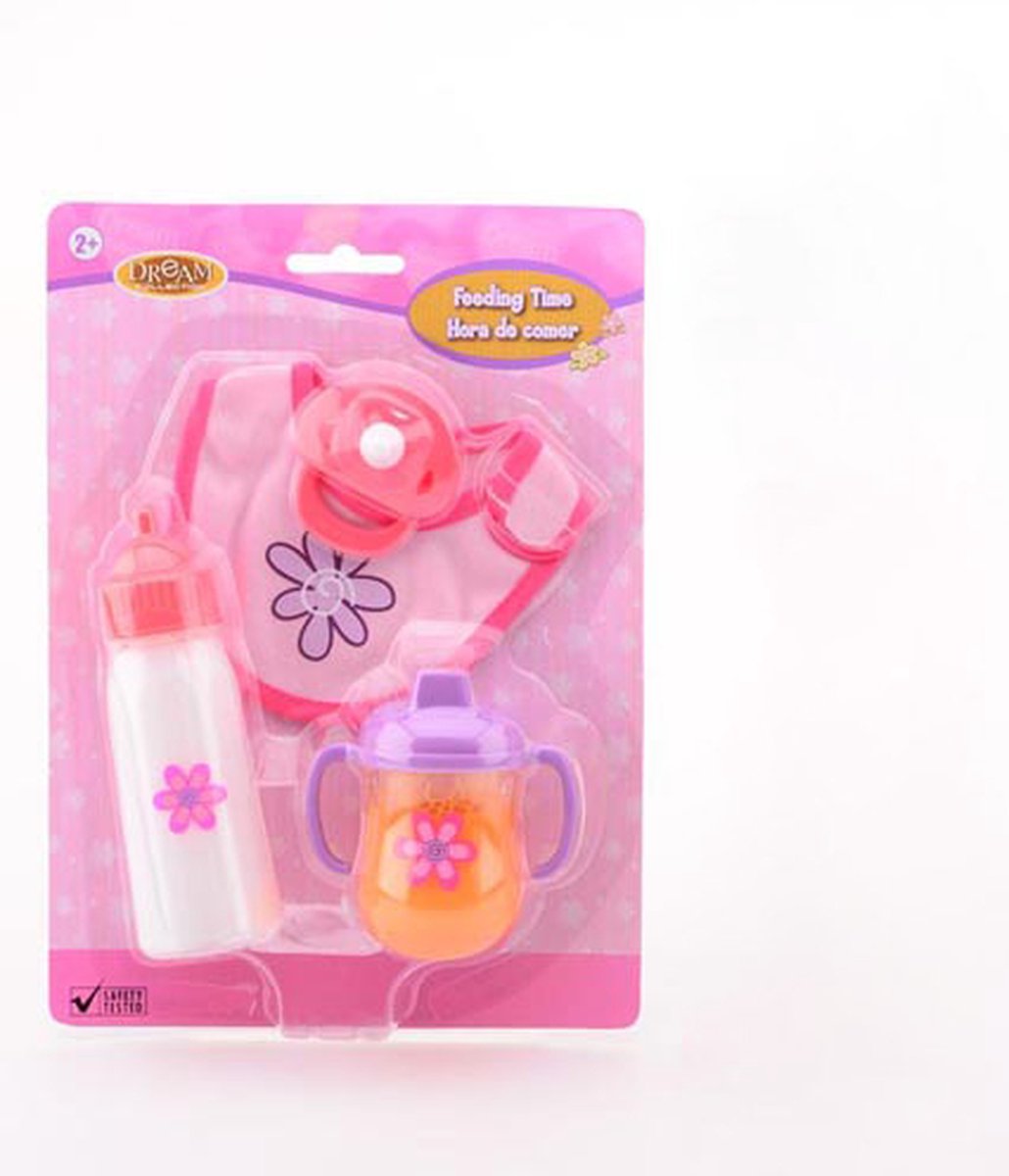 Johntoy Poppenspeelset Baby Rose 4-delig Roze — afbeelding 6