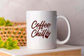 Mok Coffee And Chill - Koffie - Coffe - I Love Coffee - Funny - Fun - Gift - Cadeau - Better Life - Ik Hou Van Koffie