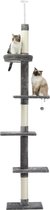 NewWave® - Katten Klimpaal Met Verschillende Ligplekken - Vloer Tot Plafond Model - Hoogte Verstelbaar 238-274cm - Katten Krab Paal Met Speeltje