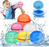 Ballons d'eau réutilisables - Ballons d'eau à fermeture automatique - Ballon à eau - Jouets aquatiques - Extra Large Ø72mm et avec 16 aimants - 6 pièces