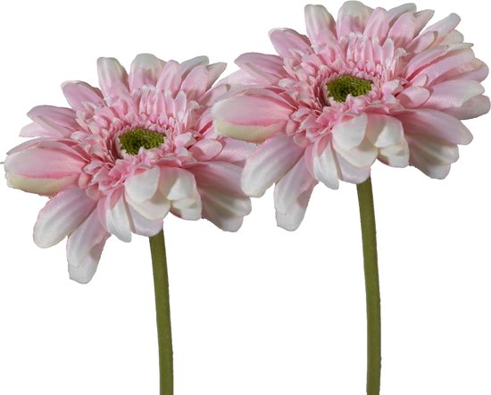Viv! Home Luxuries Gerbera - 2 stuks - zijden bloem - roze - 54cm
