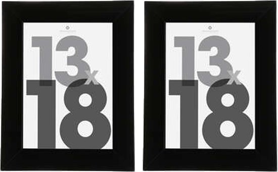 Atmosphera Fotolijstje Olympus - 2x - voor een foto van 13 x 18 cm - zwart - Kunststof/glas - Klassieker