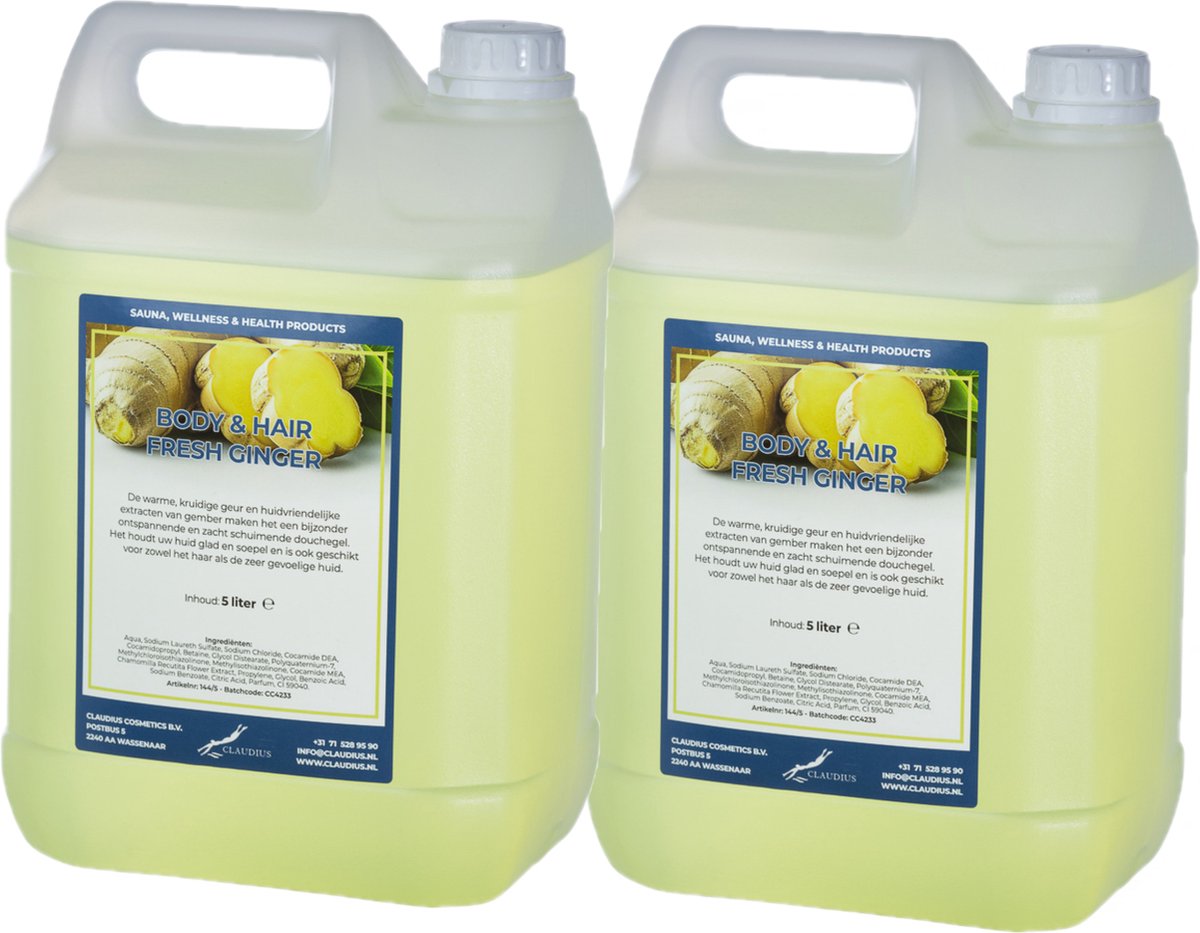 Goedkoopste Body & Hair Fresh Ginger- 5 Liter - set van 2 stuks - 2 in 1 voor lichaam en haar.